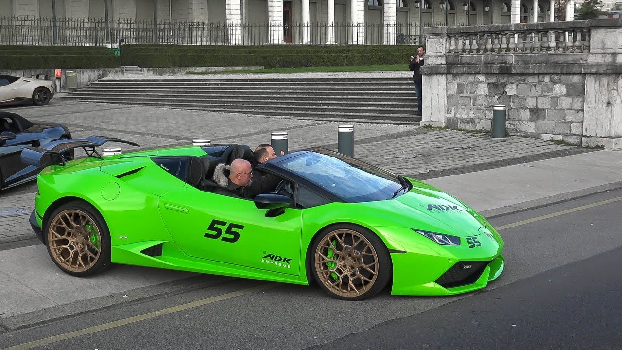 Supercars leaving car meet in Geneva | Loud 911 Turbo S, Huracan Performante, 458 Speciale and more!