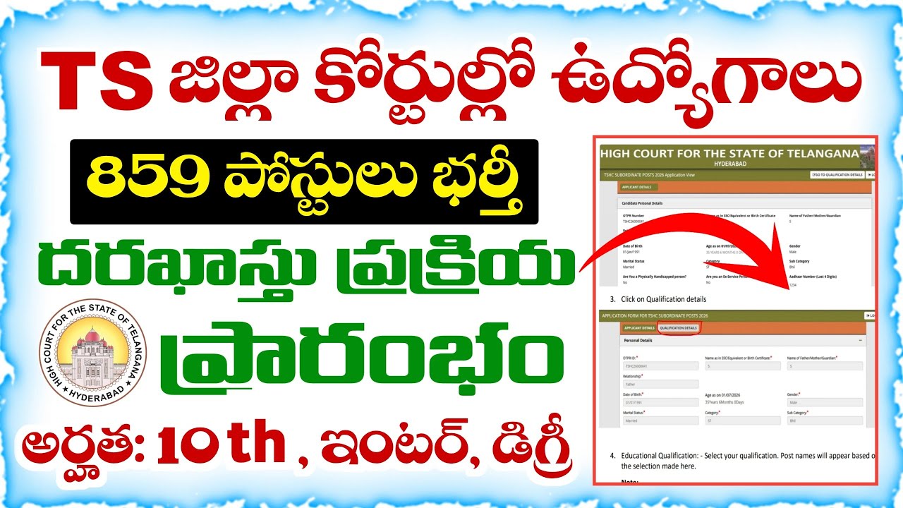 TS District Court Jobs Online Apply Process 2026