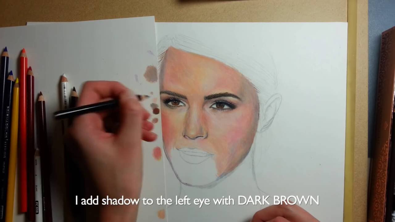 REALISTIC PORTRAIT TUTORIAL 12 SET PRISMACOLOR EMMA WATSON