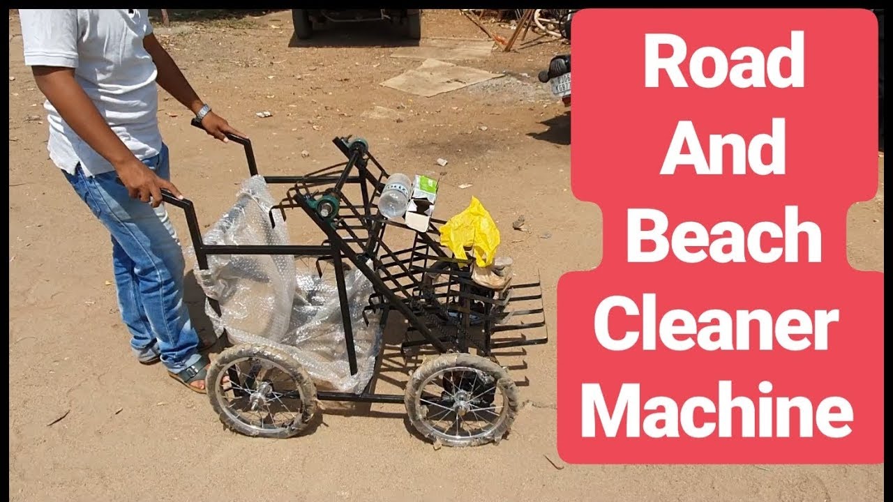 Garbage and waste collector machine for road and beach