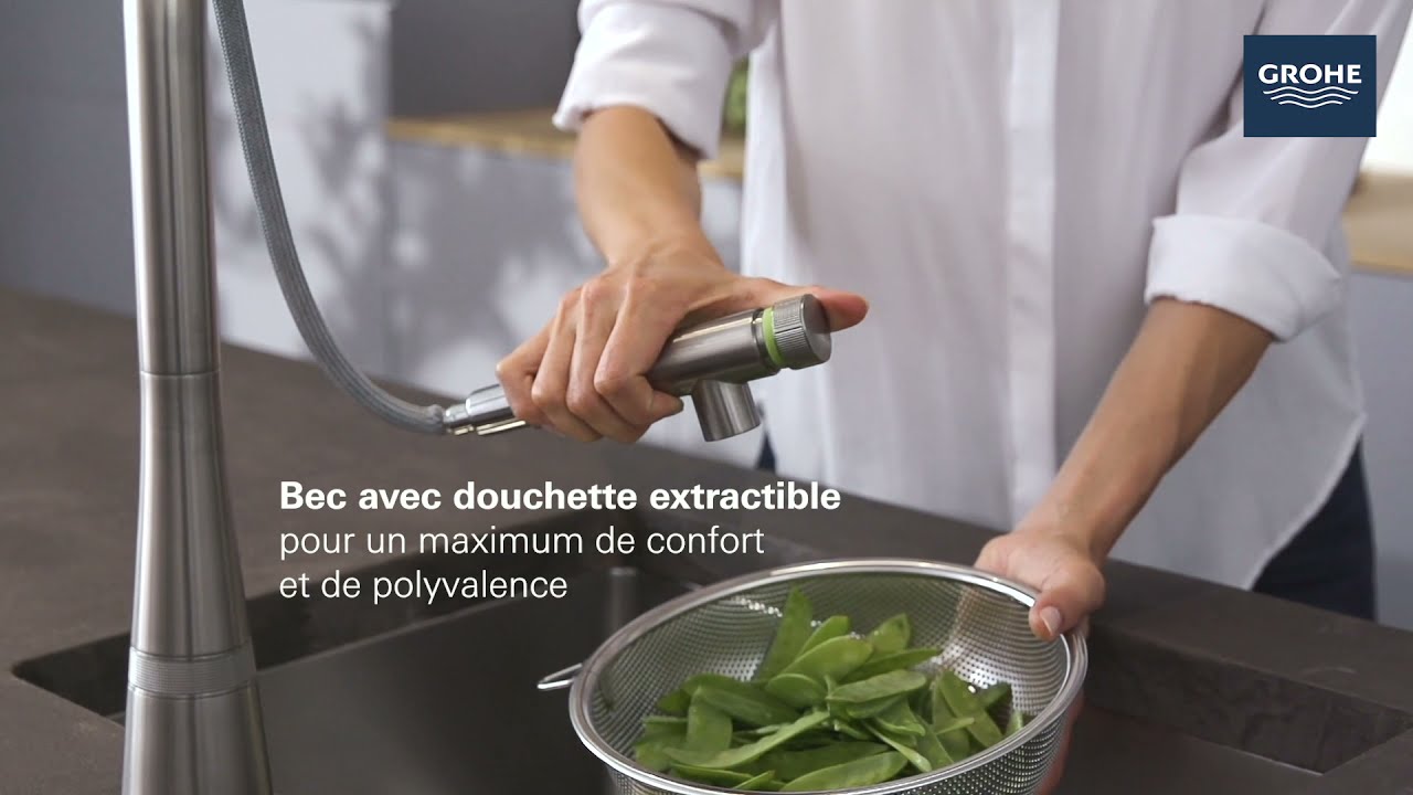GROHE | Mitigeur cuisine avec bouton SmartControl