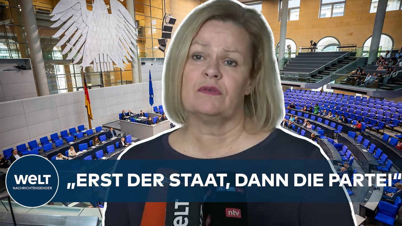 DEUTSCHLAND: Nancy Faeser wirft Union mangelnde Verantwortung für Schutz der Demokratie vor