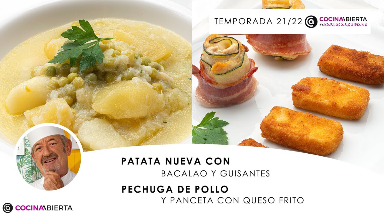 PATATAS con bacalao 🥔​ Pechuga de pollo y panceta con queso 🧀​ Cocina Abierta de Karlos Arguiñano