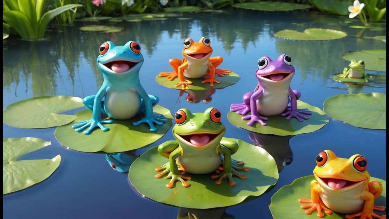 Eight Little Toy Frogs Jump Jump Jump | Counting Songs & Toy Nursery Rhymes