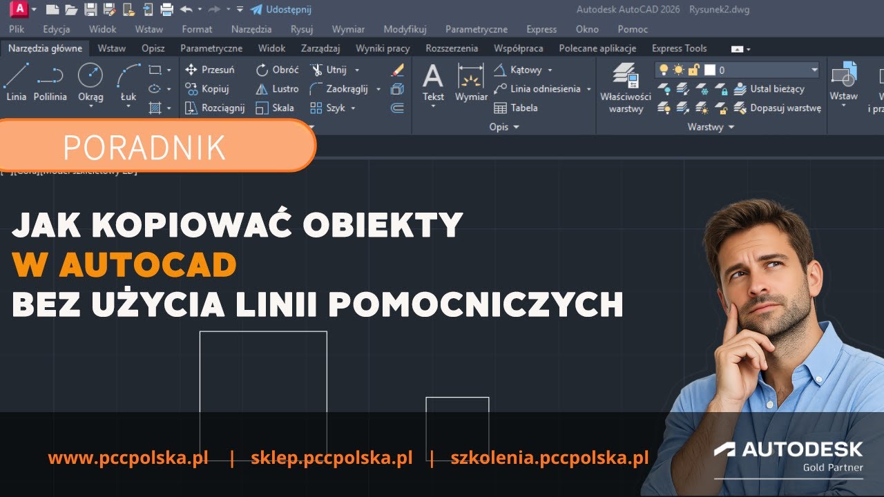 Poradnik AutoCAD: Jak kopiować obiekty z użyciem punktu (bez linii pomocniczych)? | PCC Polska