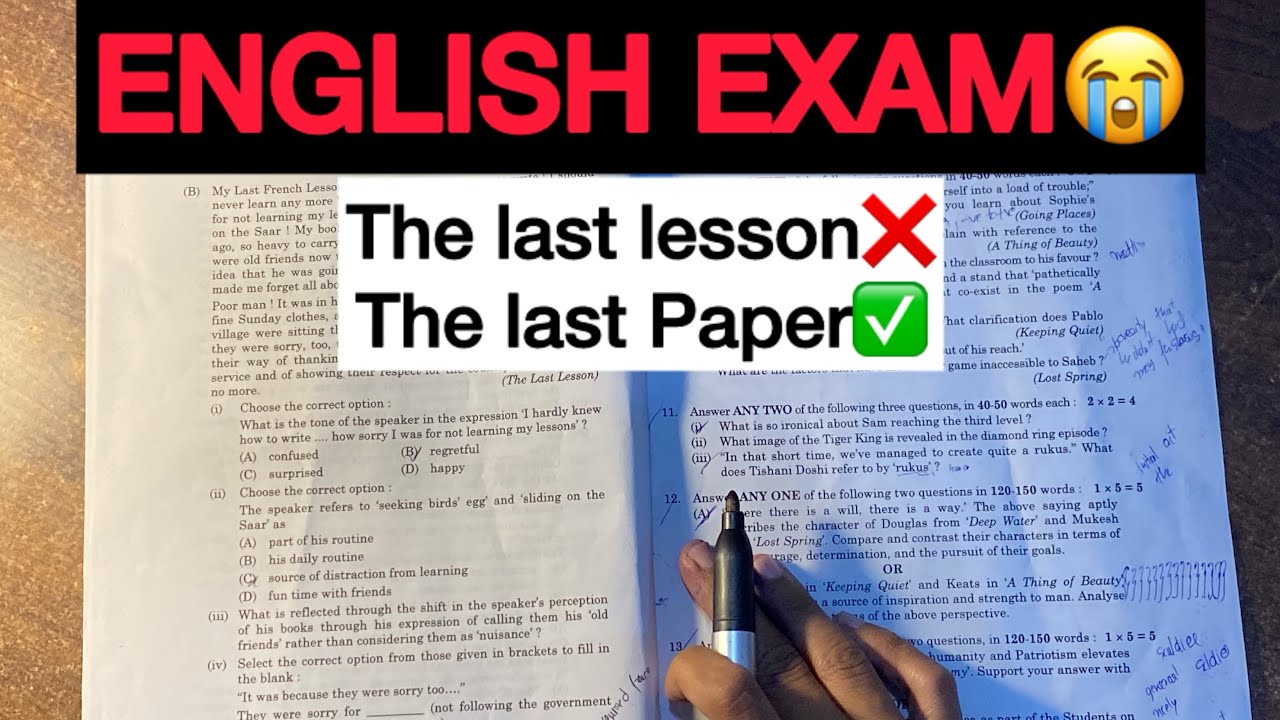 ENGLISH board paper || Class 12th || Last Paper😈