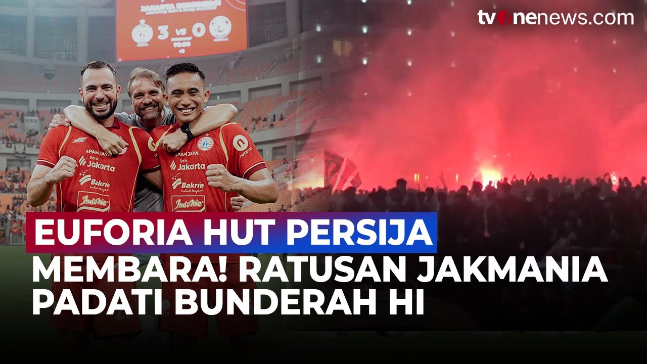 Jakmania Warnai Langit Jakarta, Perayaan HUT Persija Ke-97 Pecah di Bundaran HI | OneNews Bola
