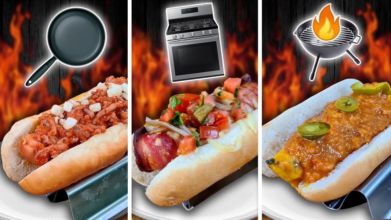 Sartén vs. Horno vs. BBQ HOT DOG🌭 ¿Cuál te GUSTA más?
