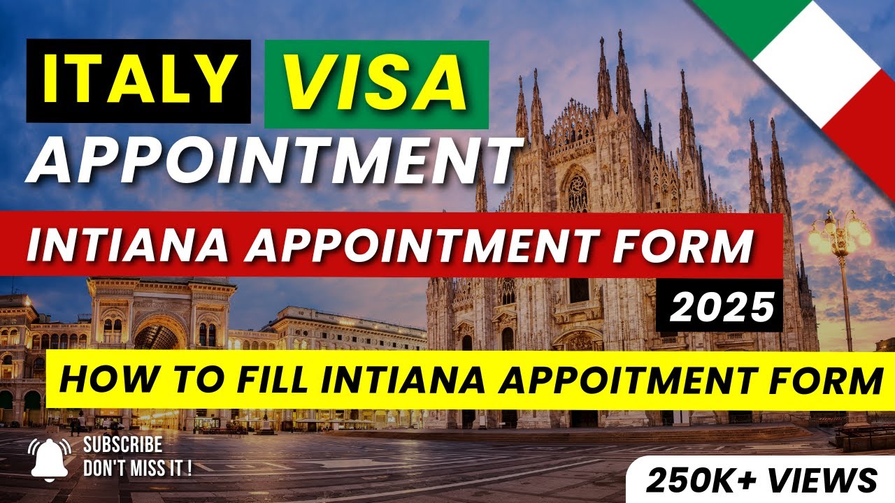 Italy Visa 2025: How to Fill Italy Appointment Form | BLS Italy| Intiana Appointment Form #italyvisa