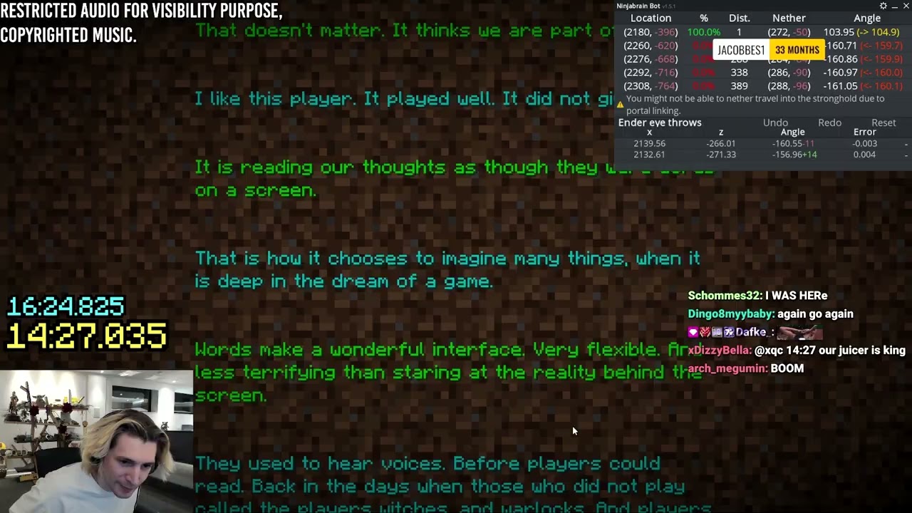 xQc наконец-то побил рекорд Форсена по скоростному прохождению Minecraft!