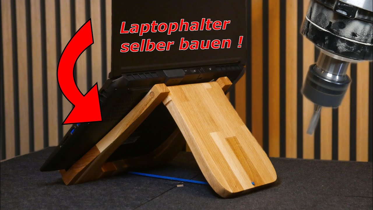 Stylischer Laptophalter aus Eiche selber bauen *mit Plänen*