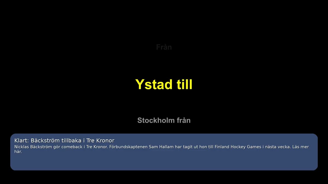 Nyhetsrytm 30 oktober 2025 &ndash; Klart: B&auml;ckstr&ouml;m tillbaka i Tre Kronor
