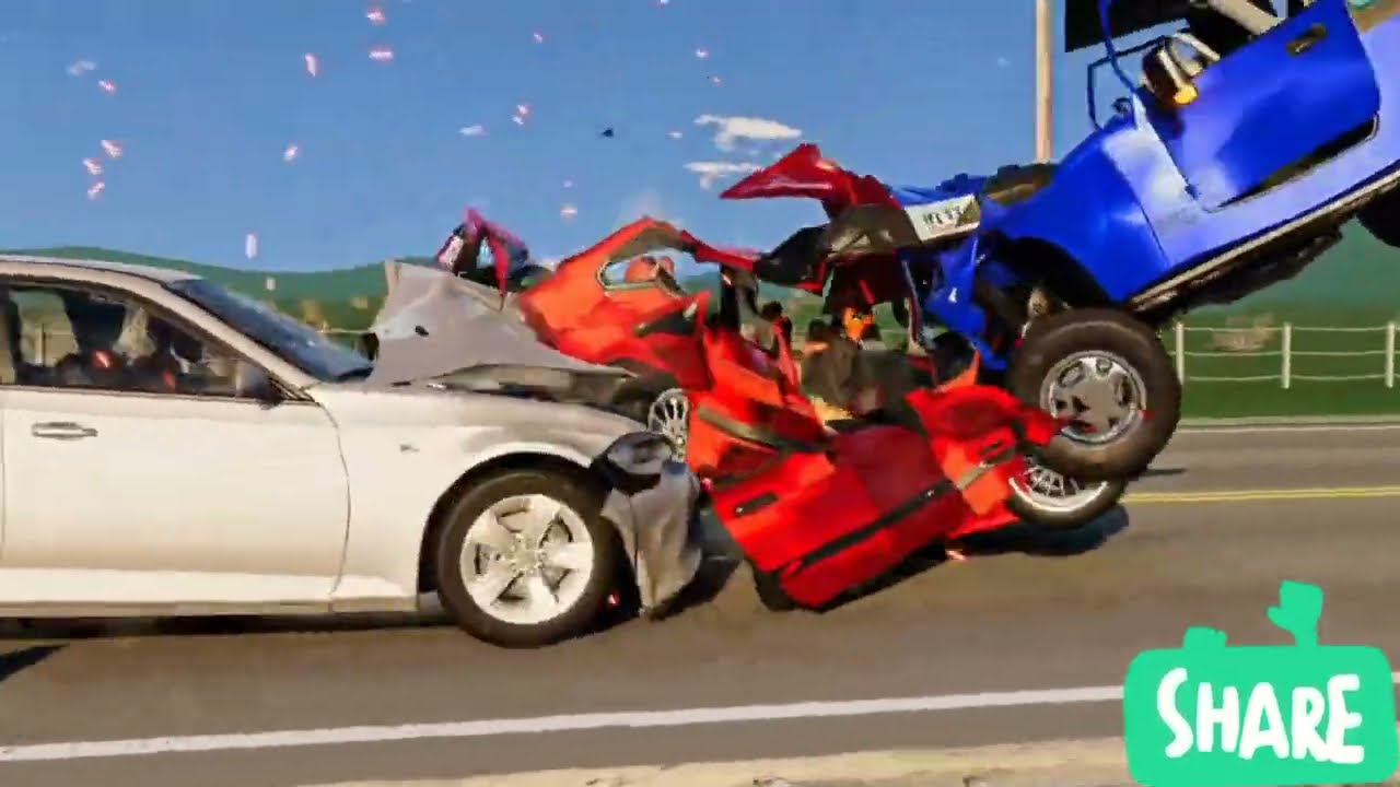 Автомобильная авария: игра Beam Drive! 😱 Без ремней безопасности 