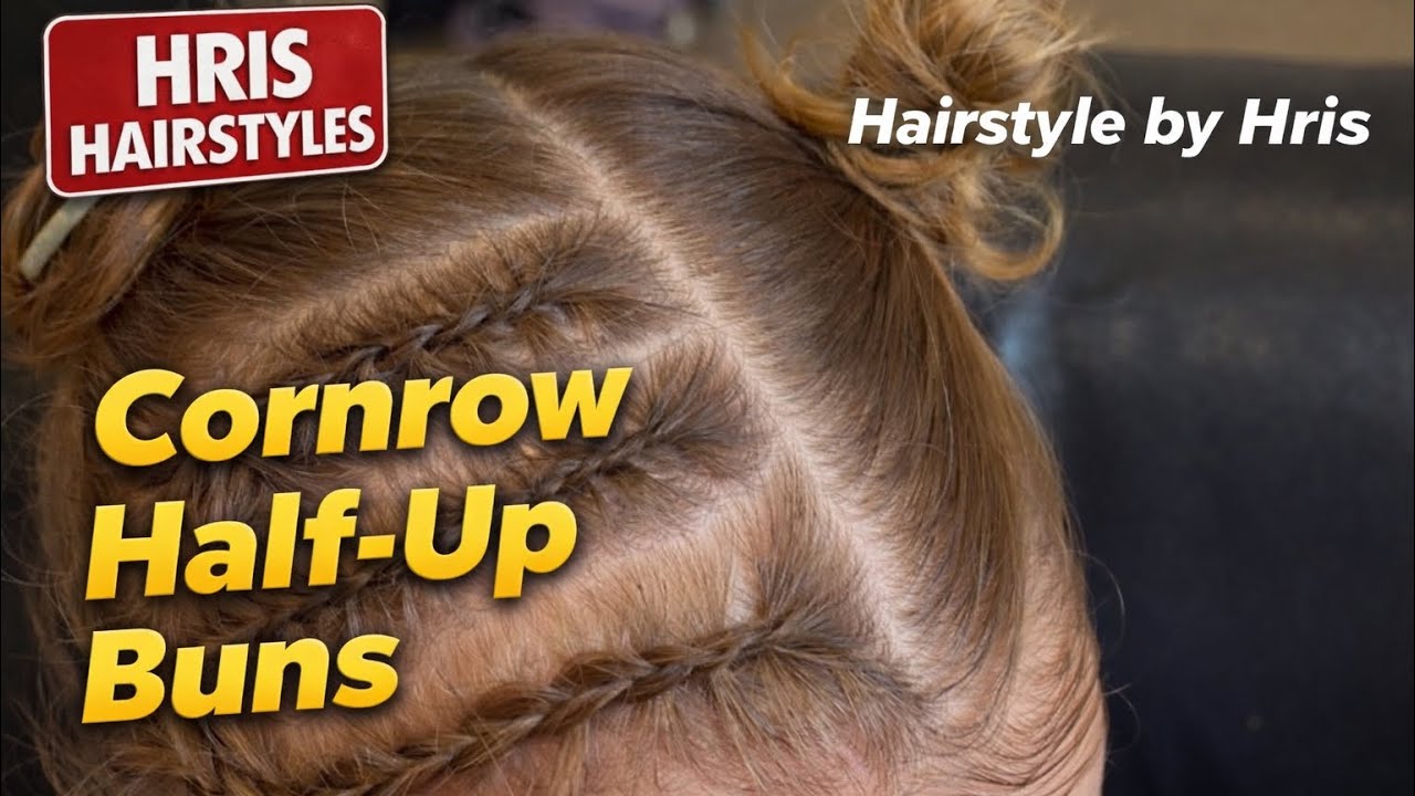 Cornrow Half-Up Buns Hair Tutorial for Toddler 🎀