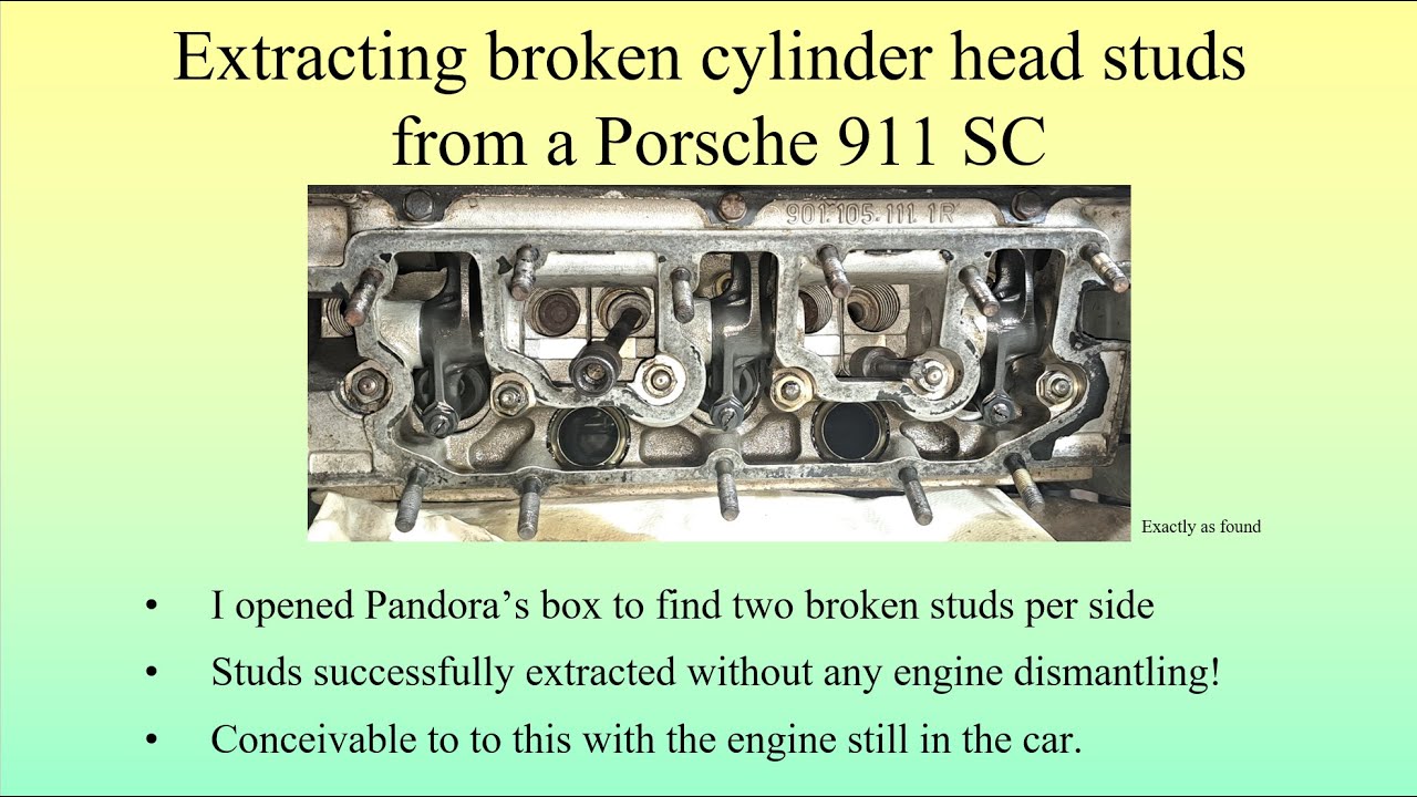 Extracting broken cylinder head studs from a 1978 Porsche 911 SC