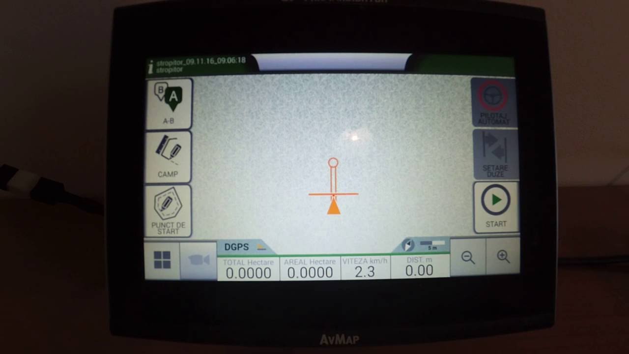 Geosat 7 EZY Farmnavigator - meniu Incepe Activitate Noua