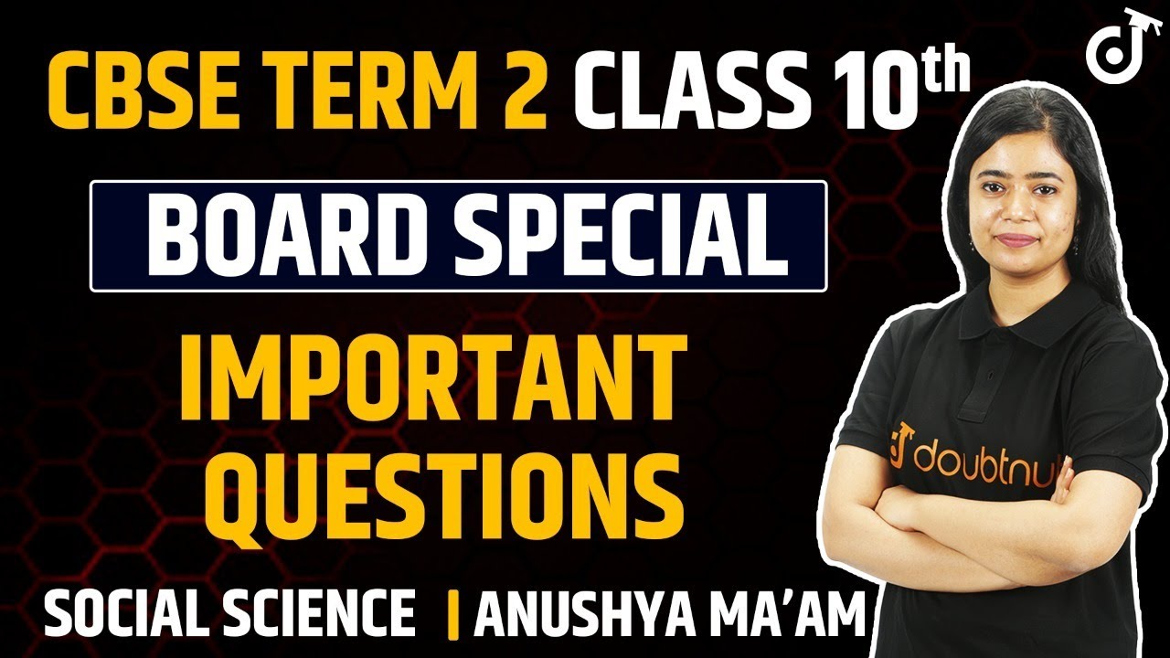 Class 10 Social Science Important Questions For Term 2 Exam | SST All Important Questions For Term 2