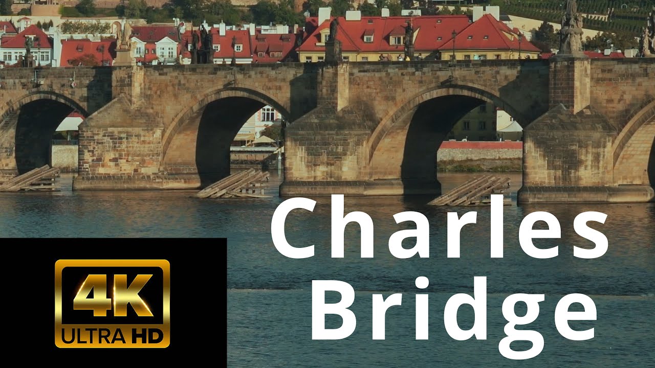Charles Bridge in Prague: 4K Video Beauty with Happy Acoustic Music