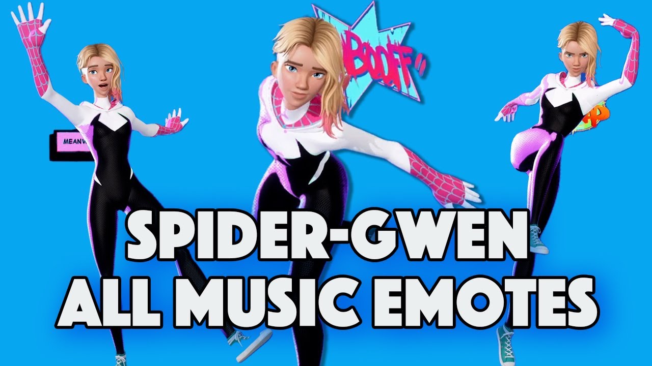 Spider-Gwen Dances All Music Emotes - FORTNITE - Spider-Verse