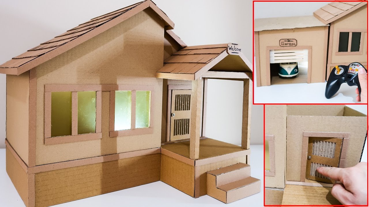 How to Make House and Garage From Cardboard - Kartondan Harika bir Ev ve Garaj Yapımı