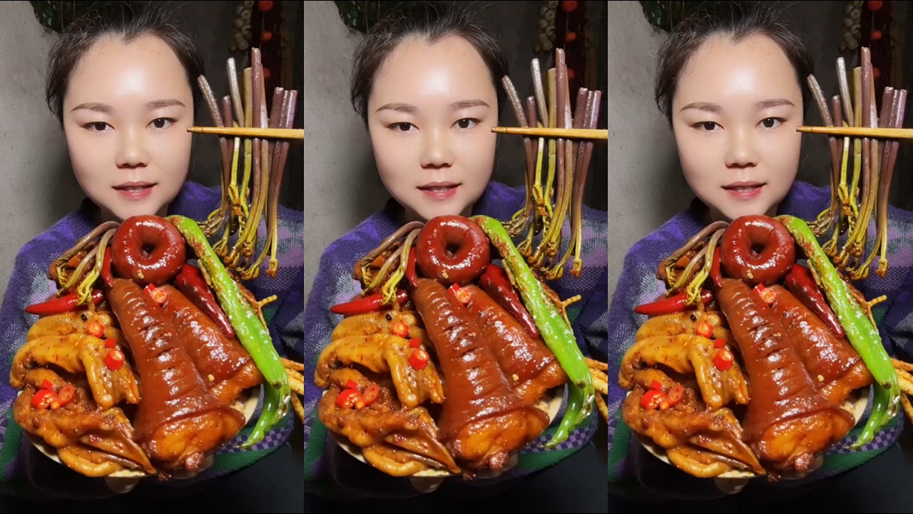 【ASMR】【MUKBANG】SPICY BRAISED PORK BELLY | EATING SHOW | CHINESE FOOD | 食べる | 吃播 #咀嚼音 #mukbang #food