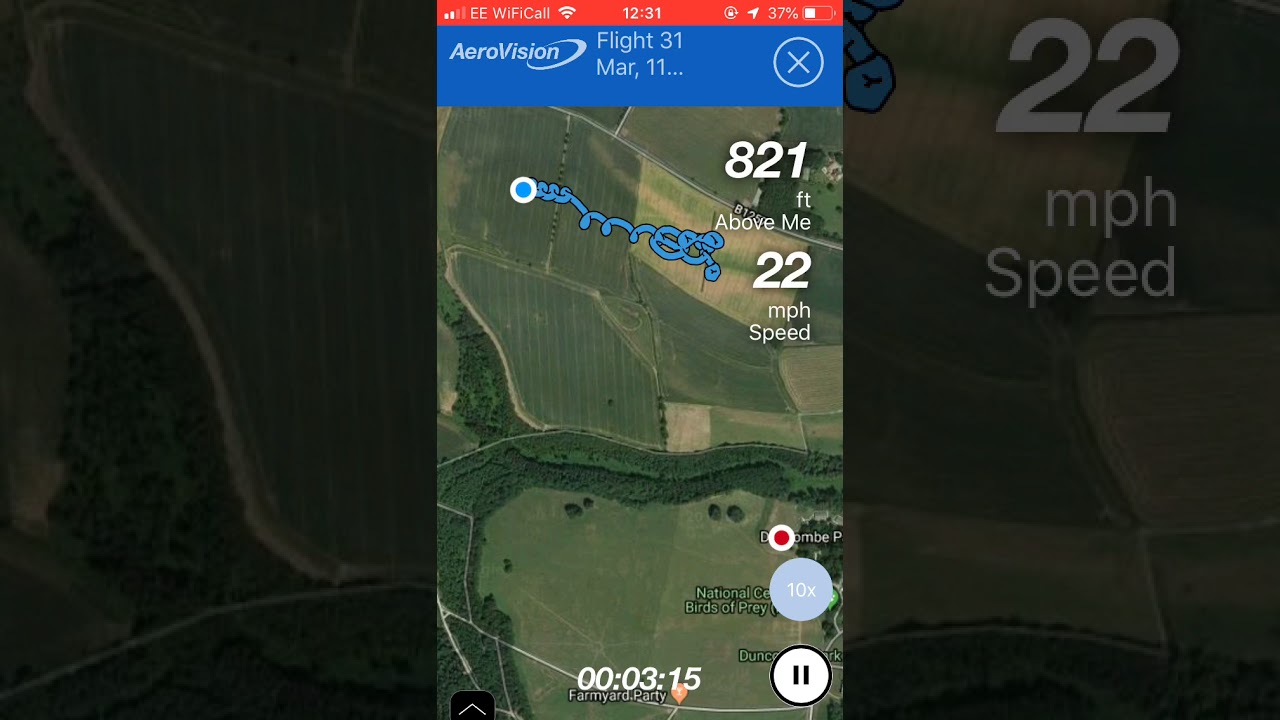 GPS telemetry track at National Centre for Birds of Prey