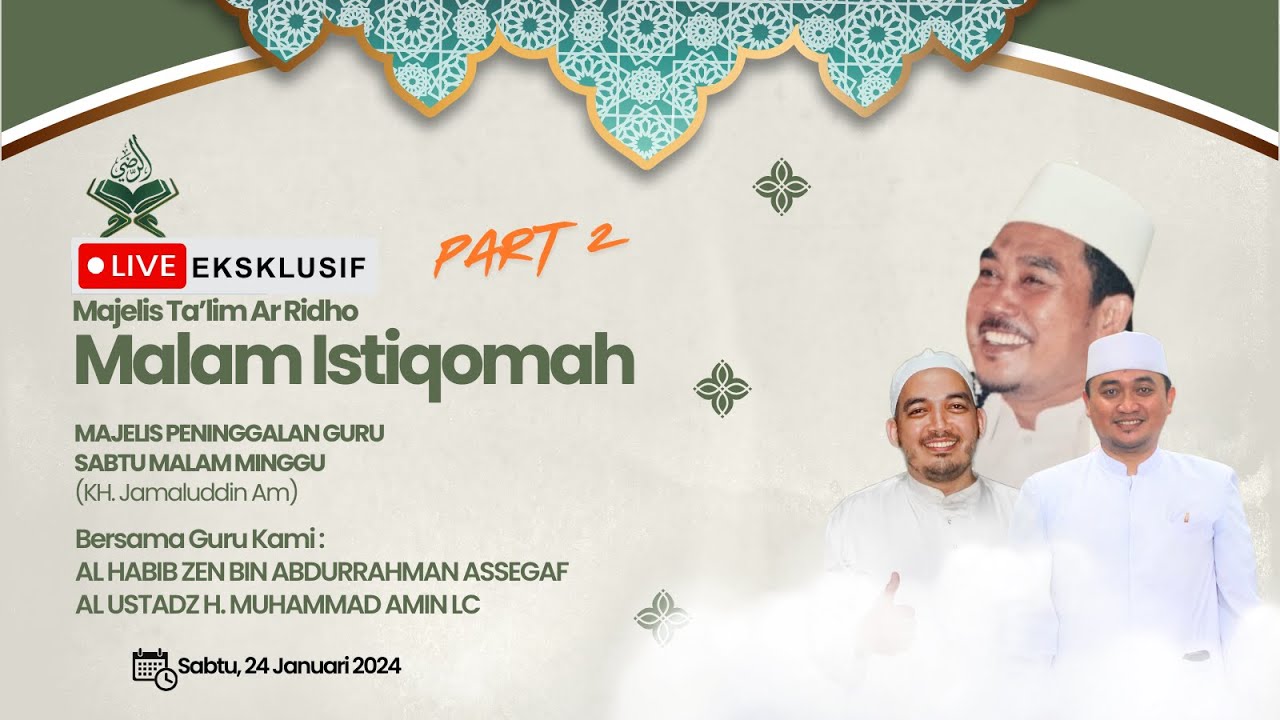 [LIVE] Pengajian Rutin Malam Ahad - Majelis Ta'lim Ar Ridho Jakarta - 24 Januari 2026