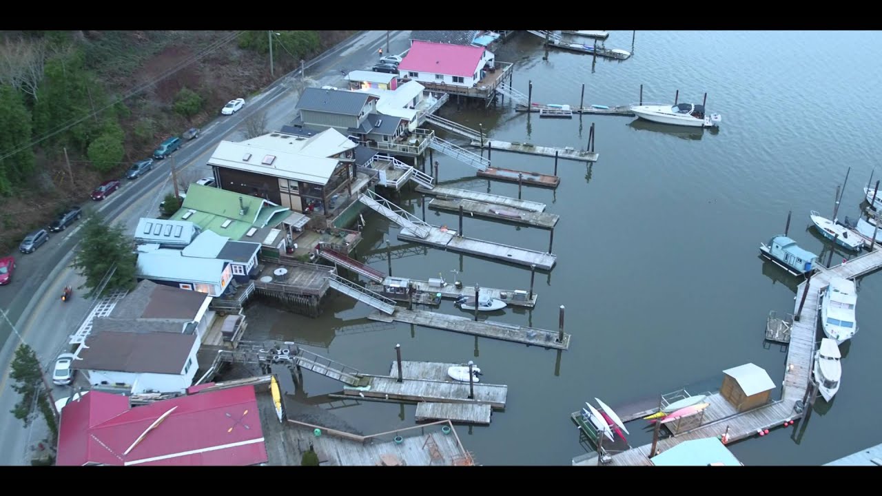 4K Drone Filming Cowichan Bay, BC, Canada Twilight 05 MAR 16