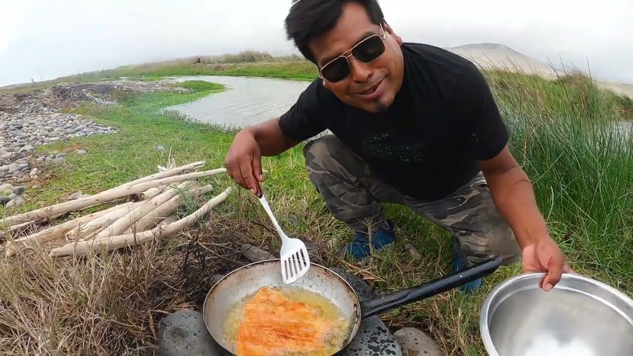 COCINE y PROBÉ la TRUCHA por primera vez, cocinando a leñita 😋