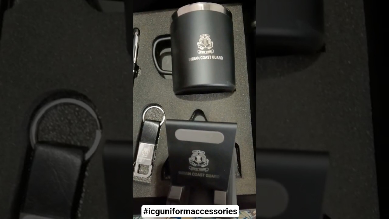 Black Color Combo Set IndianCoast Guard#memorablegifts #customisedgifts #icguniformaccessories #icg