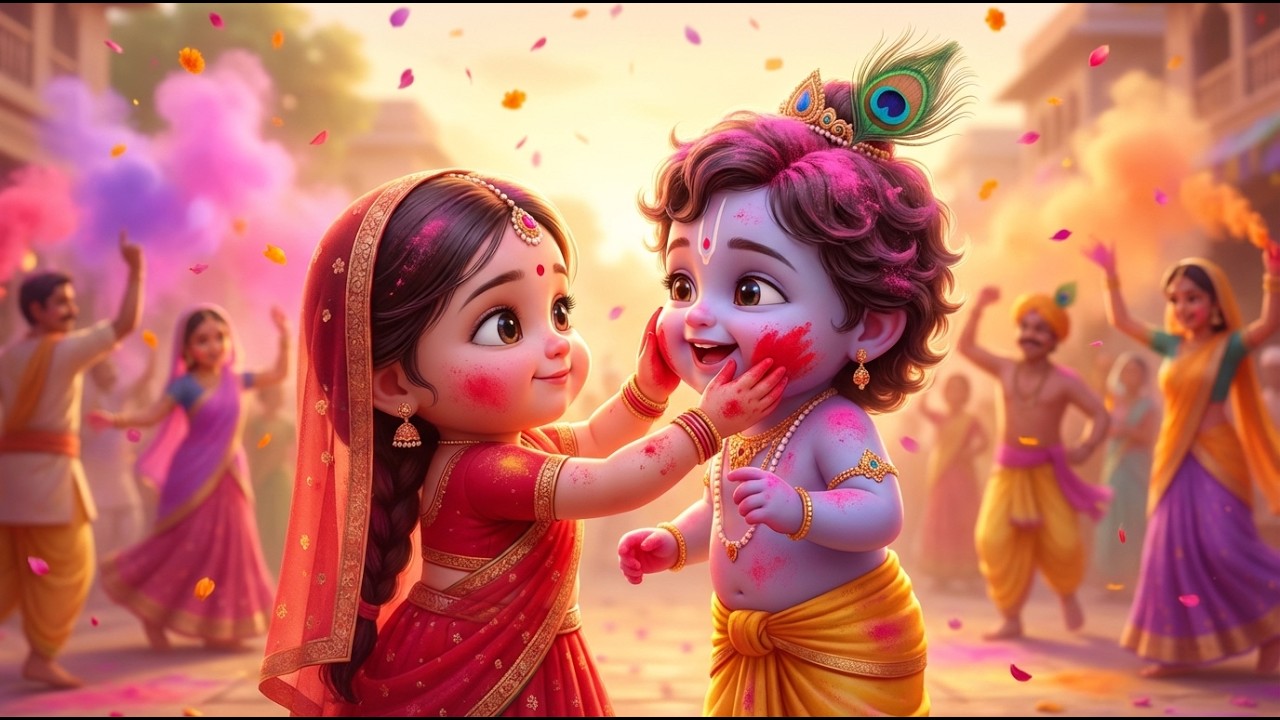 Radha Krishna Ki Holi  | Braj Ki Rangili Holi | Kids 3D AnimationRadha Krishna Holi Special