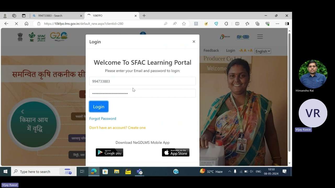 Training of 10K FPO LMS Portal in English