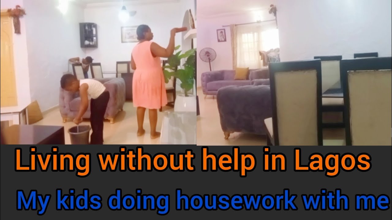 My kids doing  housework with me/Life without help