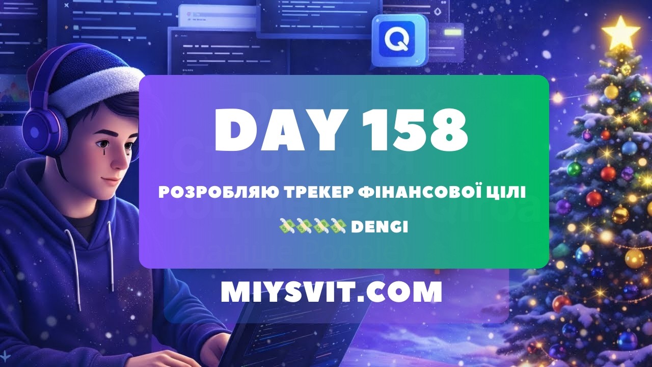 Day 158 ⚡ Розробляю трекер фінансової цілі — авто,дім, айфони бл... NO_COMMENTS