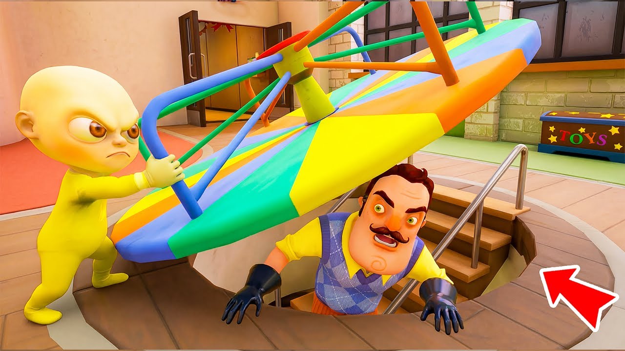 Bebo Dönme Dolabın Altında Geçit Buldu 😱 Hello Neighbor Labubu Baby in Yellow