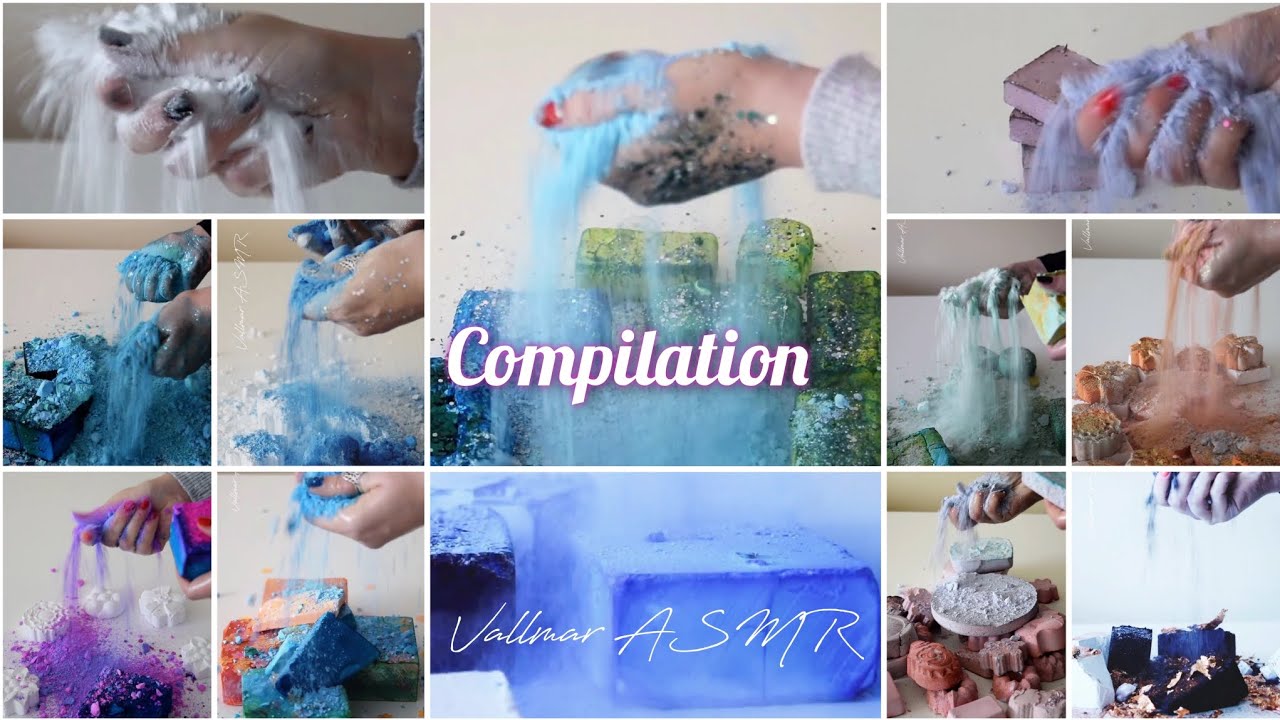 Compilation N°1• 17 videos • Side view • Gym chalk ASMR • Satisfying • Relaxing