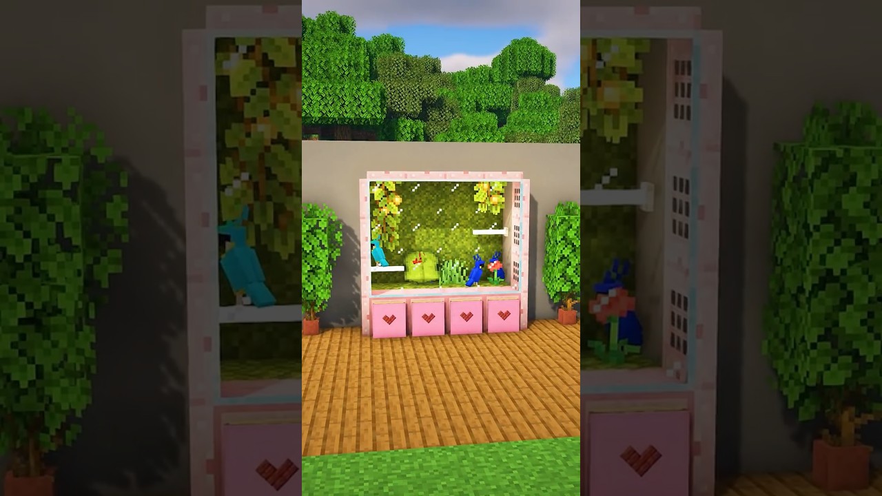 Minecraft Cherry Blossom Parrot Cage 🌸🦜