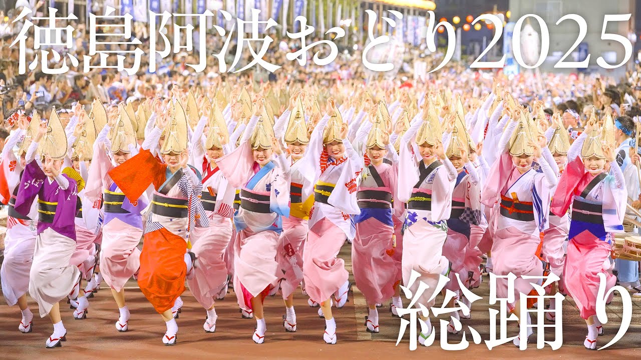 【阿波踊り】徳島阿波おどり2025 初日から真正面ですごい総踊りを見た！ | Awaodori in Tokushima Japan