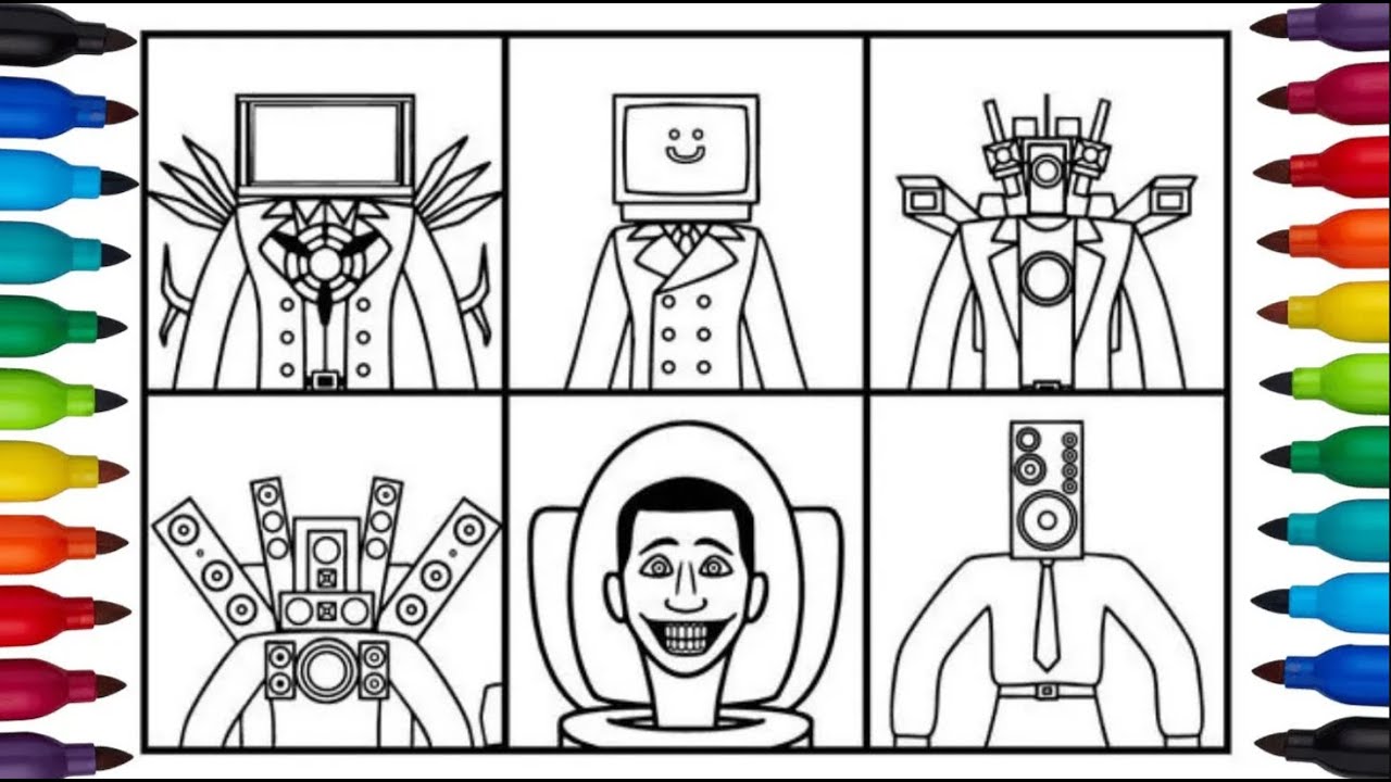 SKIBIDI TOILET - TITAN TV MAN & TITAN CAMERAMAN & SPEAKERMAN Coloring Pages | NCS Music #99