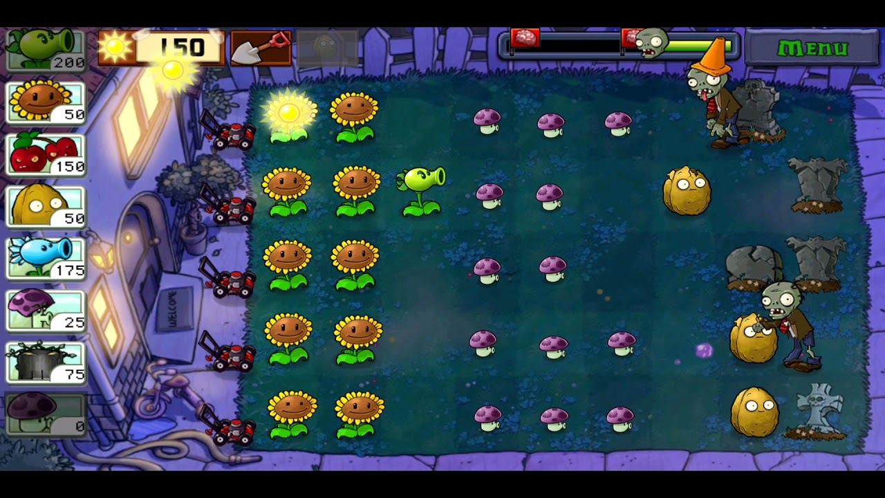Plants vs Zombies Night Level 7 Walkthrough | PVZ | ST Warriors Gaming | STW