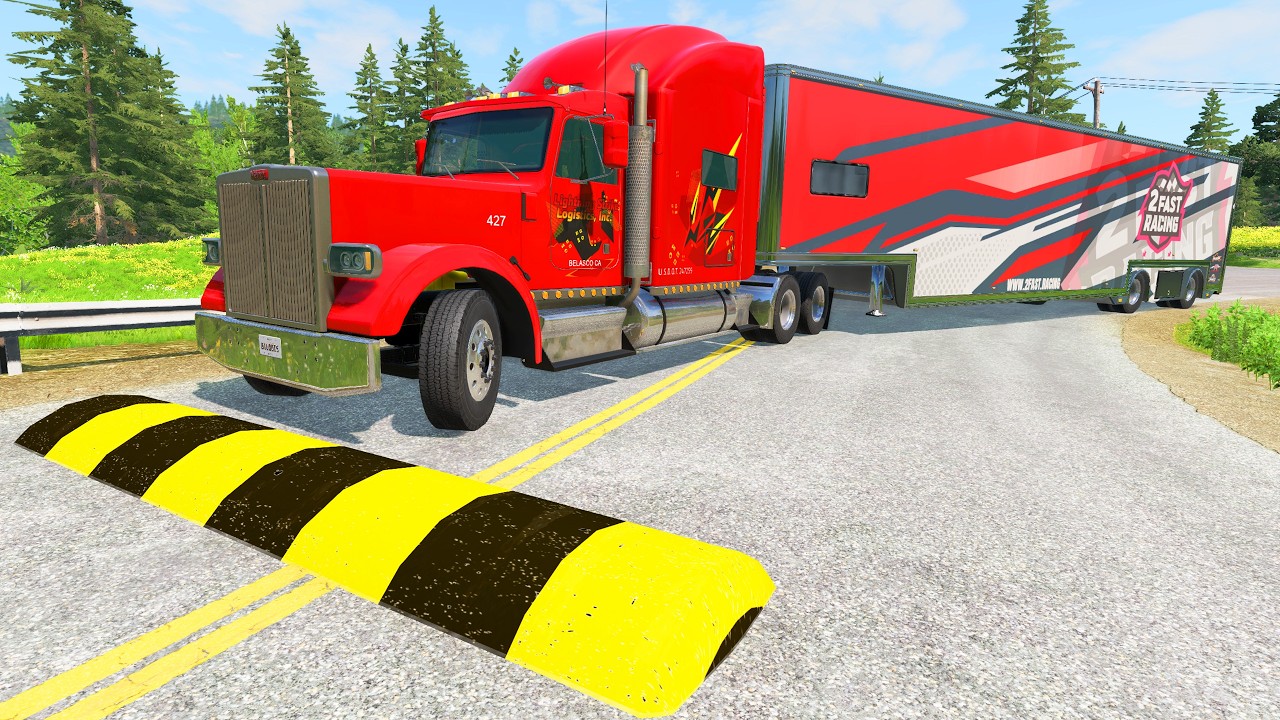 Trucks Vs Massive Speed Bumps #5 - BeamNG.Drive