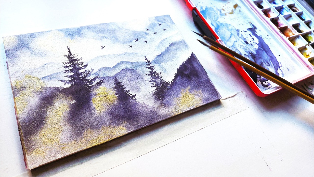 Discover the SECRET to Painting Breathtaking Mountain Landscape with Watercolor