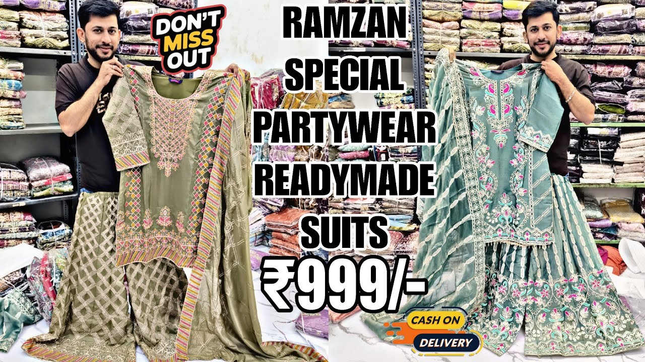 RAMZAN SPECIAL PARTYWEAR READYMADE DRESSES ₹900/-Wholesale Collection Hyderabad Market COD Available