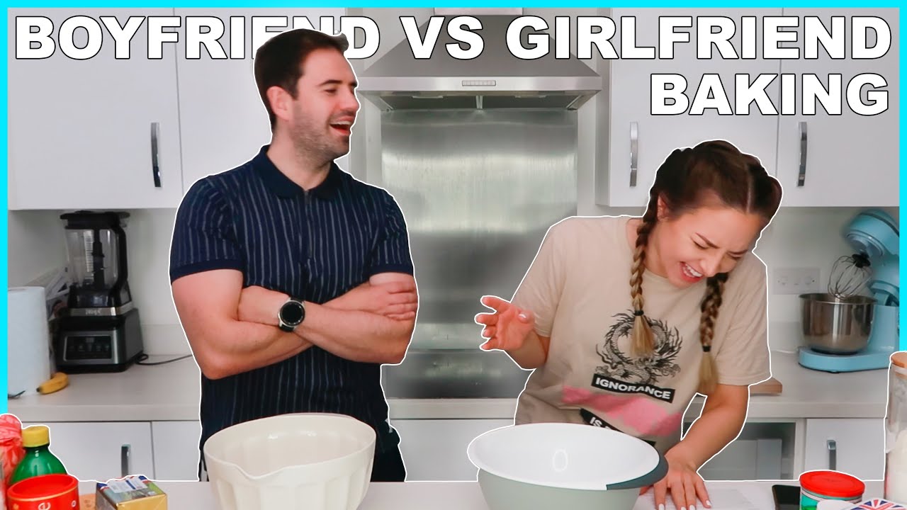 Boyfriend Vs Girlfriend Baking Challenge (plus pretzel baking)