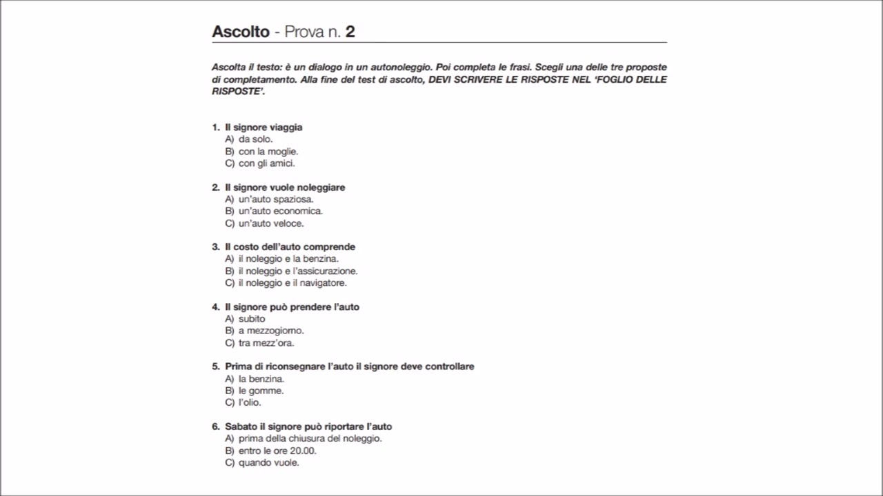 CILS A2 | dicembre 2013 | Ascolto con le soluzioni