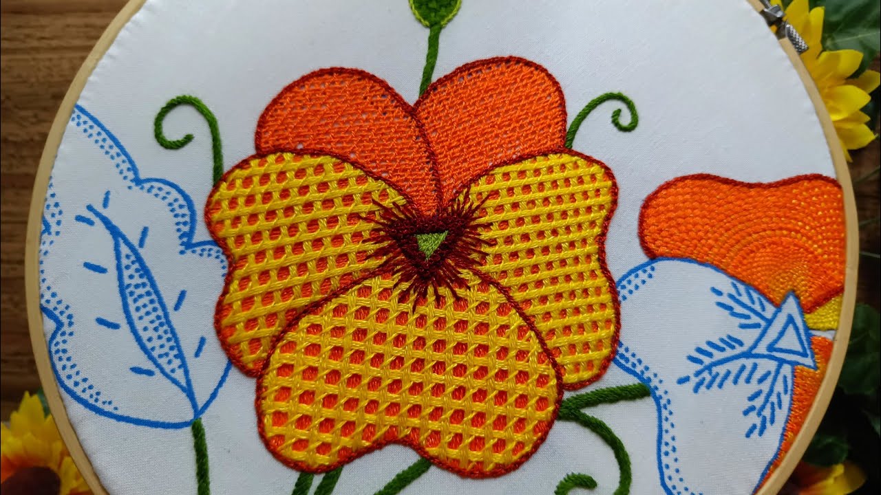 Bordado a mano para flores pensamiento Muy facil y r&aacute;pido !! @bordandosuenos9520 