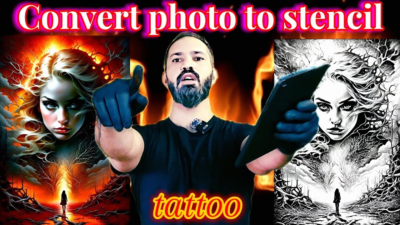 Преобразуйте фотографии в трафаретные татуировки с помощью телефона