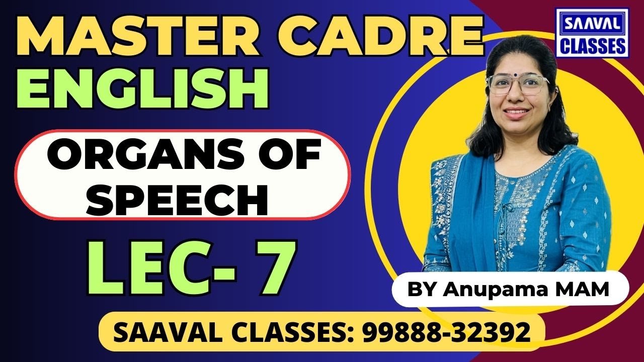 Master Cadre English DAY-7 ORGANS OF SPEECH Topic wise MCQ