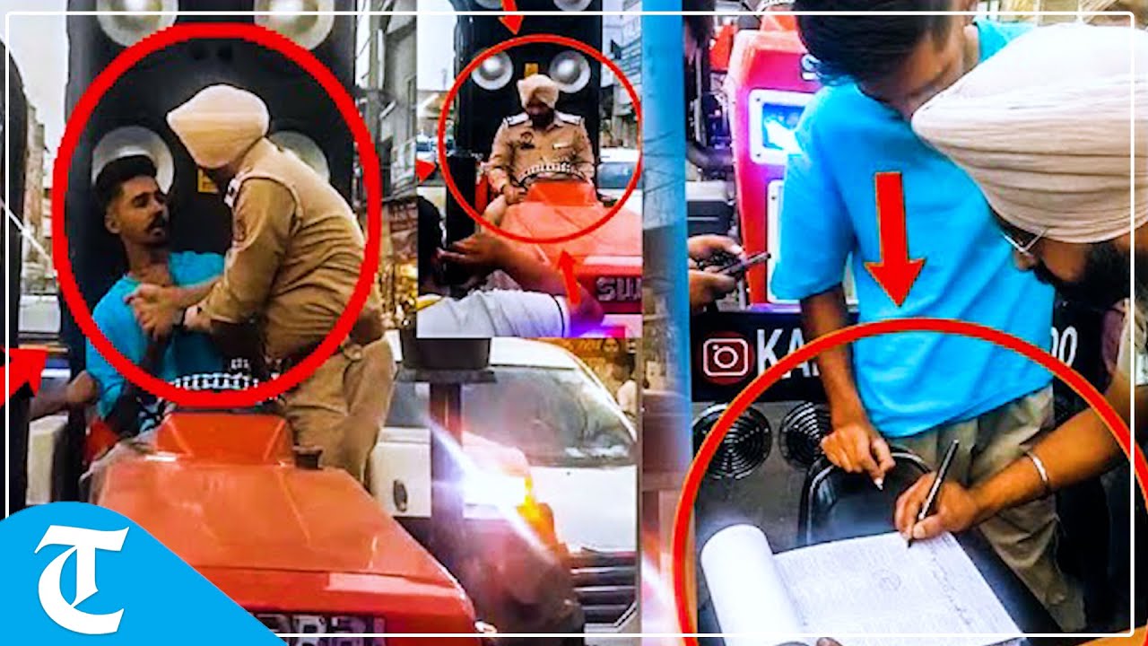 Khanna Traffic Police impounds modified tractor having 52 speakers, pressure horn