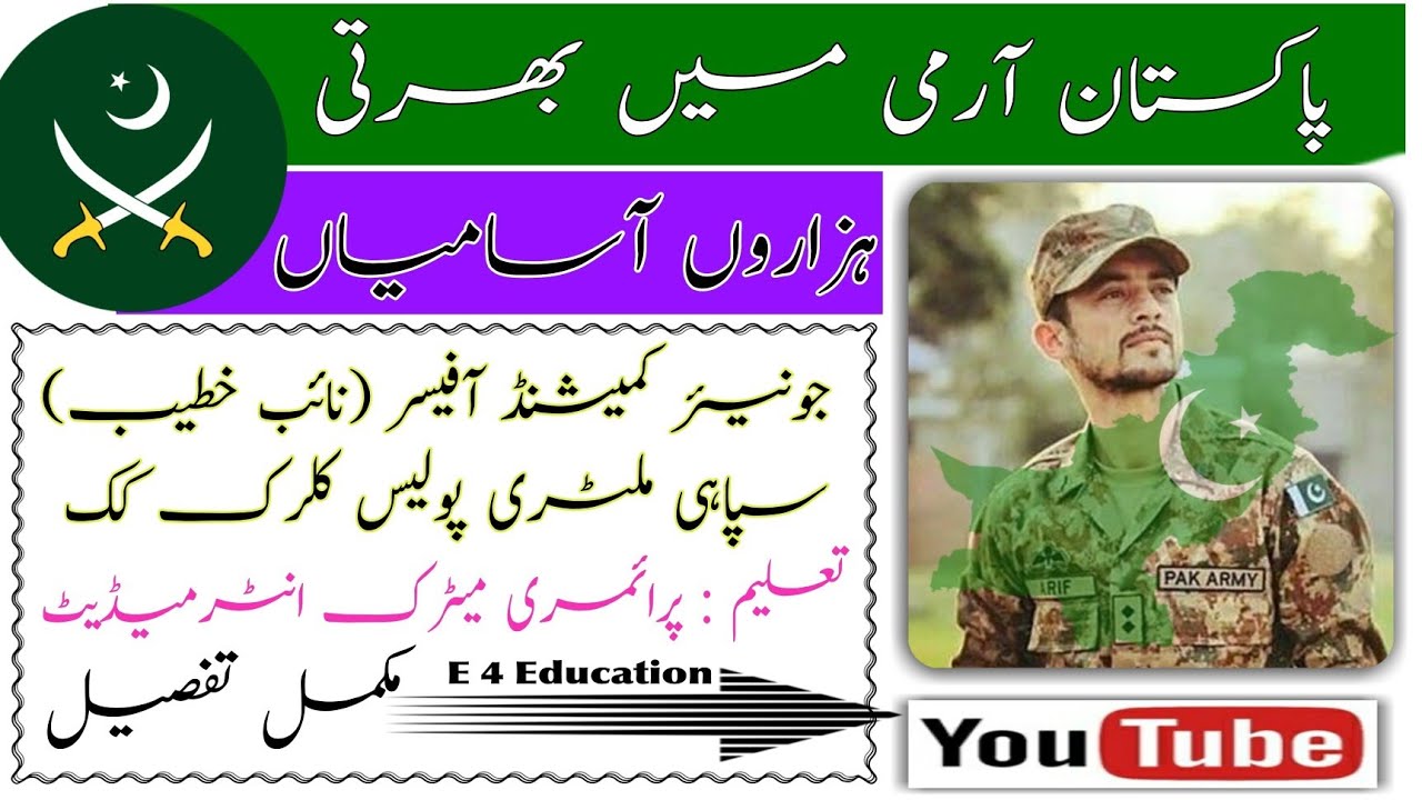 Latest Jobs In Pak Army 2021 | 1050+ New Vacancies | Join Pak Army | E 4 Education